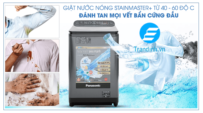 Công nghệ giặt nước nóng StainMaster+ giúp đánh bay vết bẩn cứng đầu