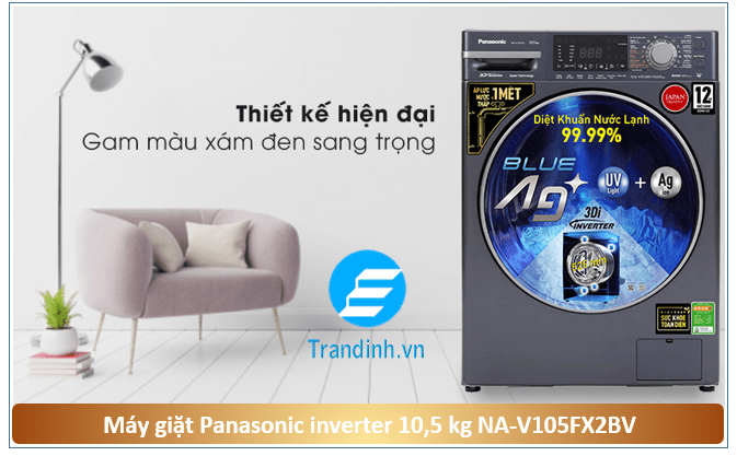 Máy giặt Panasonic 10.5 Kg NA-V105FX2BV có thiết kế sang trọng