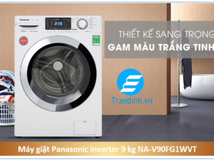 Máy giặt Panasonic Inverter NA-V90FG1WVT có thiết kế sang trọng, hiện đại