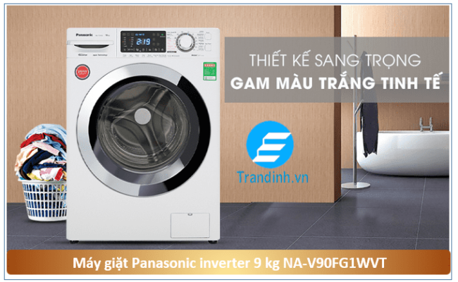 Máy giặt Panasonic Inverter NA-V90FG1WVT có thiết kế sang trọng, hiện đại