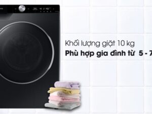 Máy giặt Samsung inverter 10kg WW10TP44DSB/SV 4 1. Máy giặt Samsung Inverter WW10TP44DSB/SV phù hợp gia đình có từ 5 - 7 người