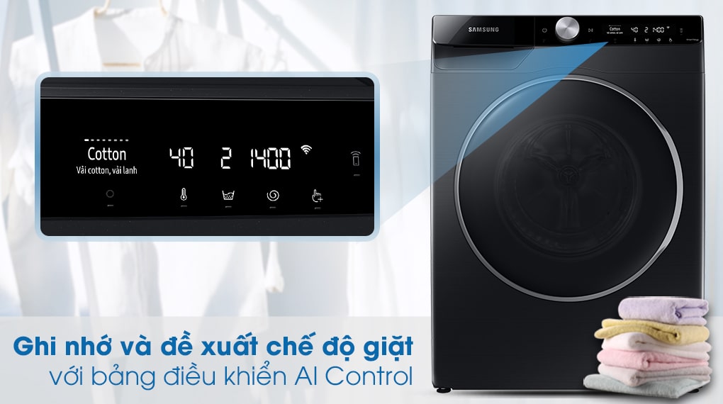 Bảng điều khiển thông minh AI Control đề xuất chế độ giặt phù hợp nhất