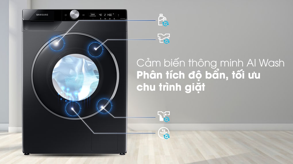 Công nghệ giặt thông minh AI Wash trên máy giặt Samsung WW10TP44DSB/SV