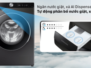 Máy giặt Samsung Inverter 10kg WW10T634DLX/SV 5 7. Máy giặt SamSung 2021 tự động cân chỉnh lượng nước giặt, nước xả nhờ ngăn nước giặt xả thông minh AI Dispenser