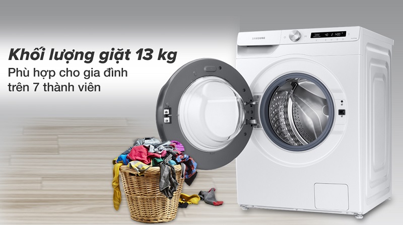 Khối lượng giặt máy giặt 13 kg phù hợp cho gia đình trên 7 thành viên