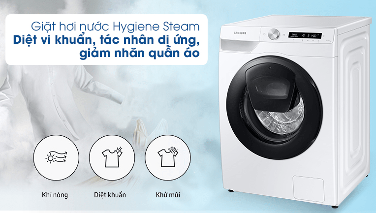 Công nghệ giặt hơi nước Hygiene Steam diệt khuẩn, loại bỏ tác nhân gây dị ứng da