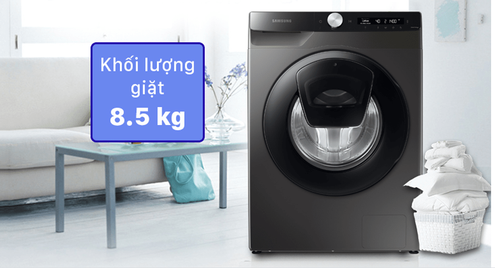 2.  Máy giặt Samsung 8.5kg WW 85T554DAX/SV phù hợp với gia đình có từ 3 - 5 người