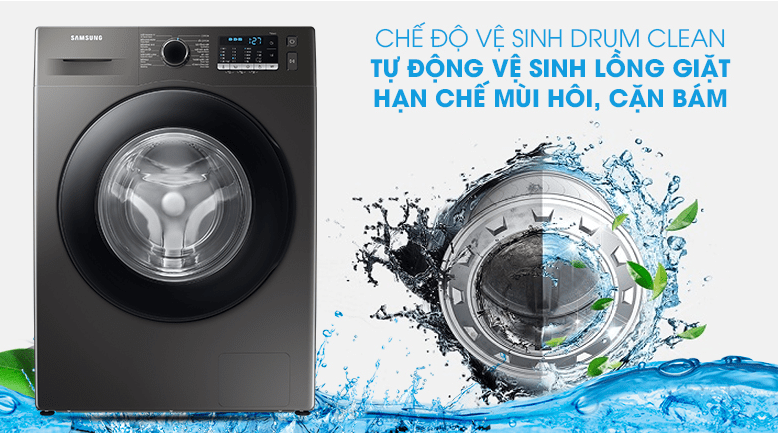 5. Tự động vệ sinh lồng giặt, loại bỏ cặn bám nhờ chế độ Drum Clean trên máy giặt Samsung WW 95TA046AX SV