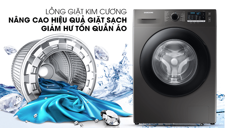 9. Lồng giặt kim cương giúp nâng cao hiệu quả giặt sạch, giảm thiểu hư tổn quần áo