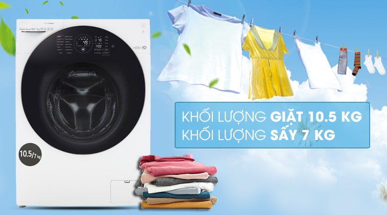 4. Máy giặt sấy LG FG1405H3W1 tích hợp tính năng 2 trong 1 tiện lợi người dùng