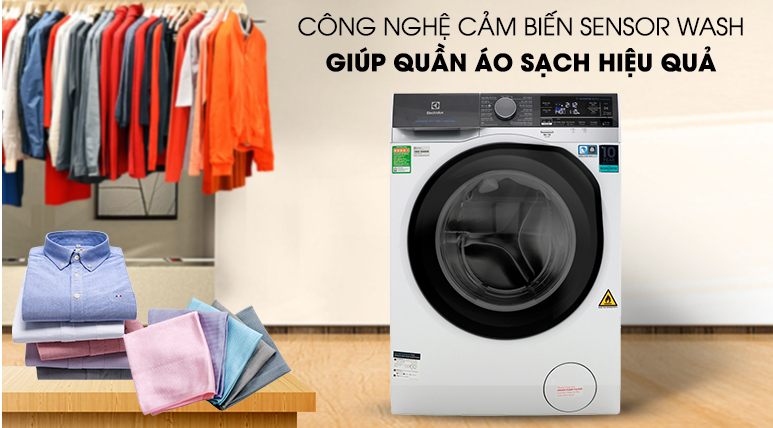 Công nghệ Sensor Wash loại bỏ chất cặn bột giặt hiệu quả