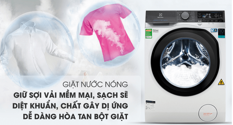 Chế độ giặt nước nóng tiện ích