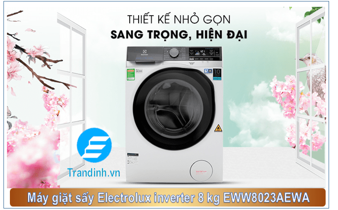 Máy giặt sấy Electrolux 8 kg EWF8023AEWA có thiết kế hiện đại