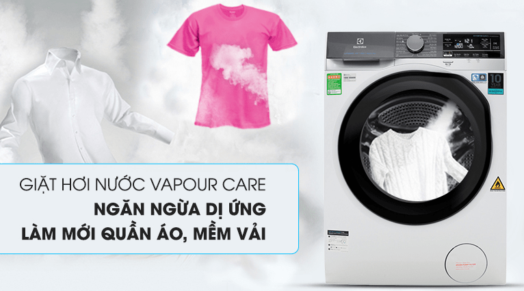 Chế độ giặt Vapour Care diệt khuẩn, hạn chế nếp nhăn quần áo