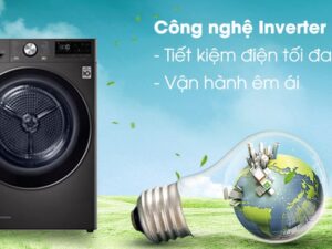 Máy sấy bơm nhiệt LG 9 Kg DVHP09B 5 Máy sấy Bơm nhiệt DVHP09B có công nghệ Inverter siêu tiết kiệm điện