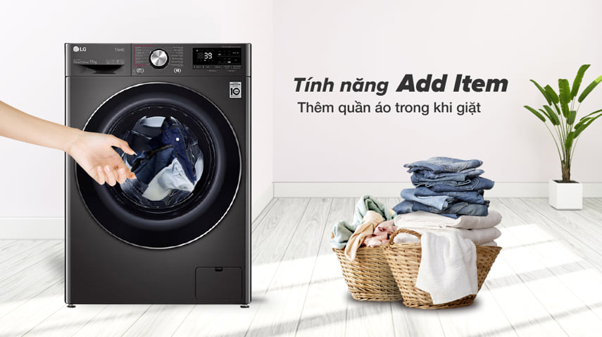 Máy giặt sấy LG FV1413H3BA trang bị tính năng thêm quần áo trong khi giặt Add Item