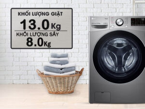 Máy giặt sấy LG Inverter 13 Kg FV1413H3BA 4 2. Máy giặt sấy LG FV1413H3BA có khối lượng giặt 13 kg và sấy khô 8 kg