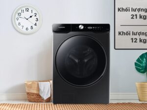 1. Máy giặt sấy Samsung WD21T6500GV/SV phù hợp gia đình trên 7 thành viên
