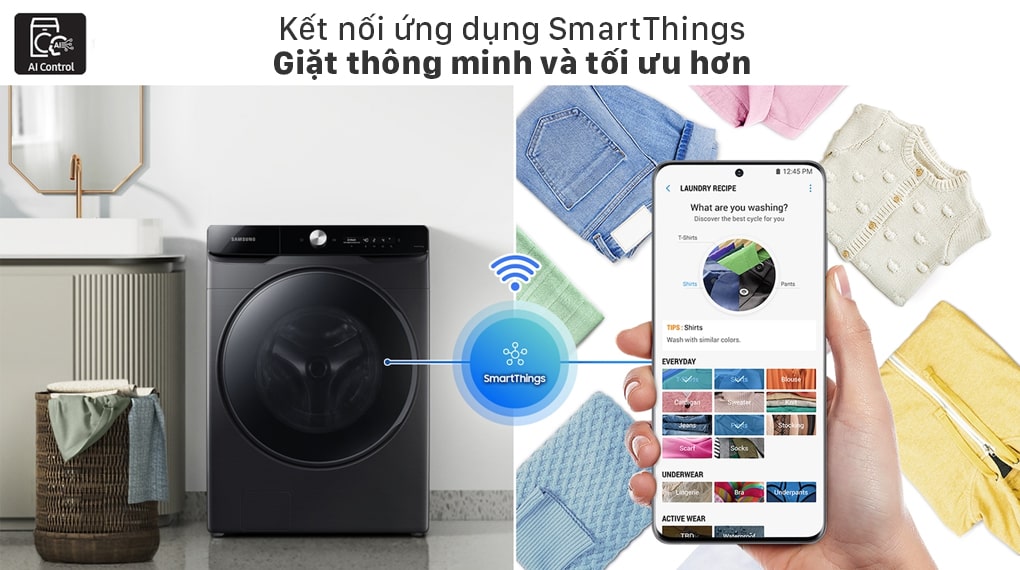 Bảng điều khiển thông minh AI Control ghi nhớ thói quen sử dụng, đề xuất chế độ giặt tiện lợi 