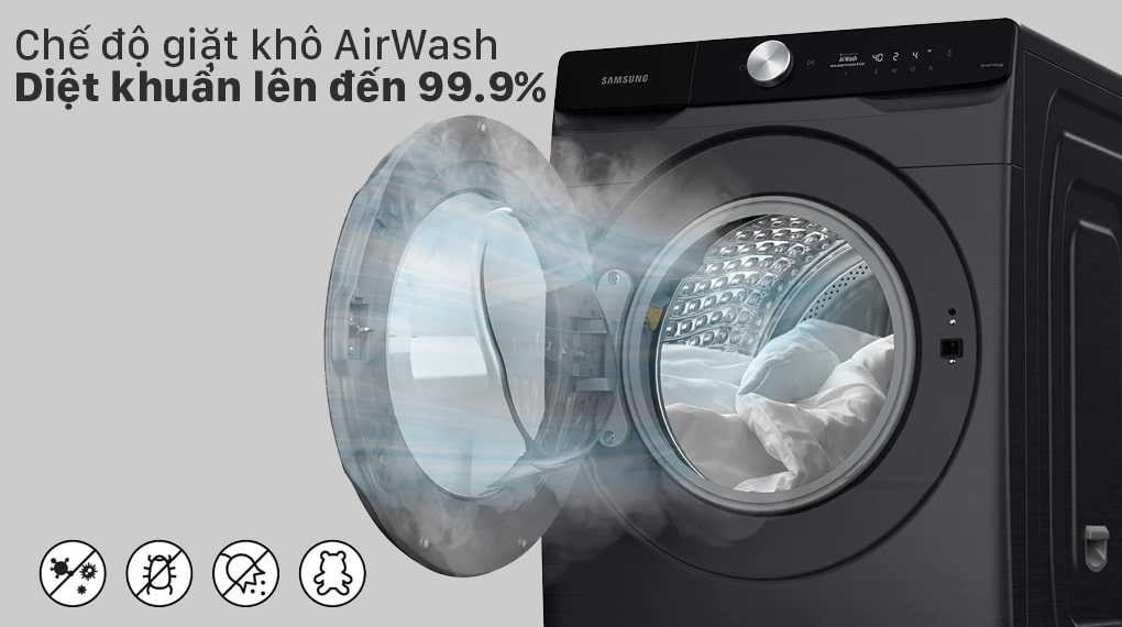 Khử mùi, diệt khuẩn đến 99.9% nhờ công nghệ sấy khô AirWash