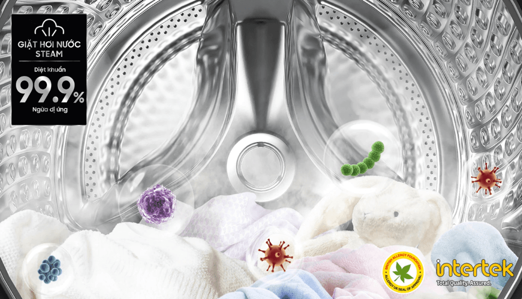 Giặt hơi nước Hygiene Steam giúp diệt khuẩn 99,9% và ngăn ngừa dị ứng