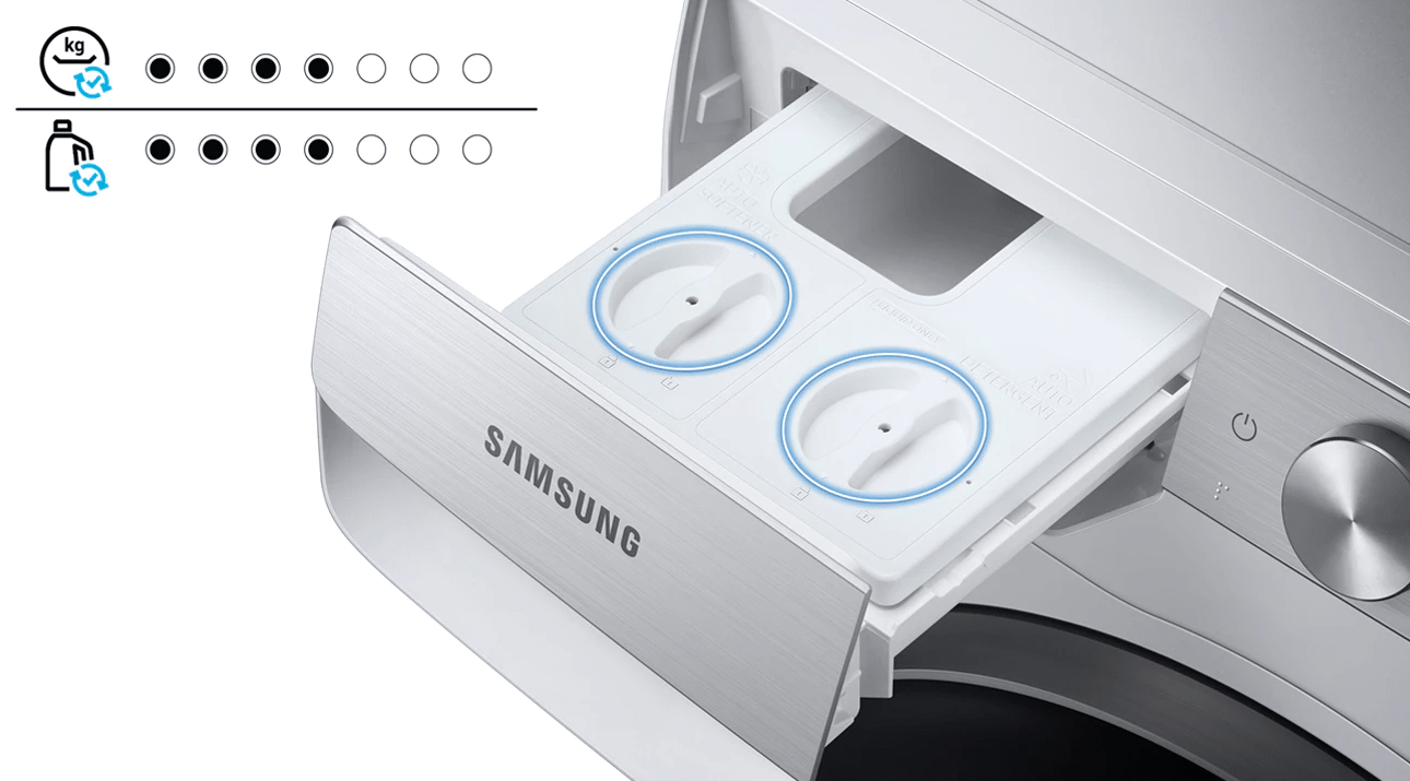 5. Máy giặt lồng ngang SamSung WD14TP44DSB SV máy AI Dispenser tự động cân chỉnh lượng nước giặt, nước xả