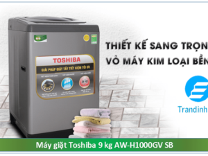 Máy giặt lồng đứng Toshiba AW-H1000GV SB có kiểu dáng đẹp mắt, sang trọng