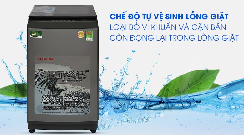 Máy giặt Toshiba AW-K1005FV(SG) có thể tự vệ sinh lồng giặt