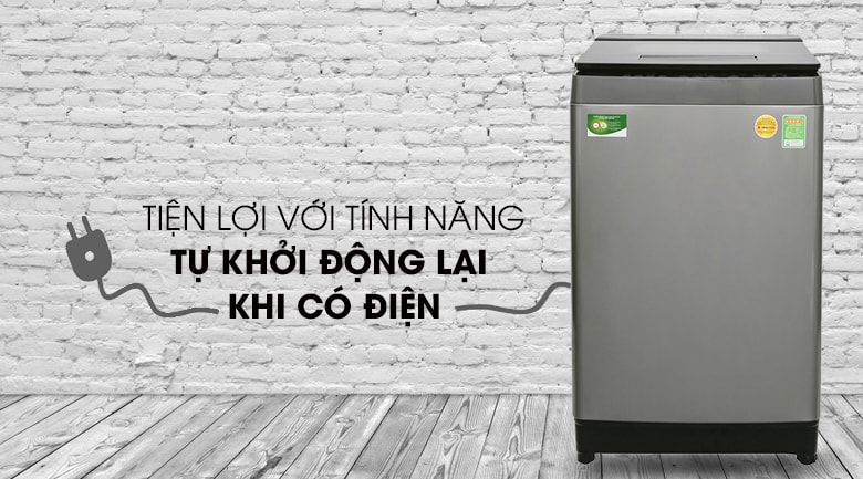Máy giặt Toshiba AW-K1005FV(SG) khởi động lại tự động sau mỗi lần mất điện