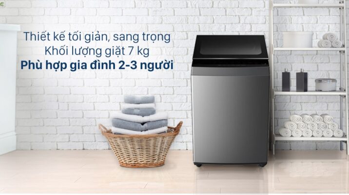 1. Máy giặt Toshiba AW-L805AV (SG) có thiết kế hiện đại, phù hợp gia đình 2 - 3 người