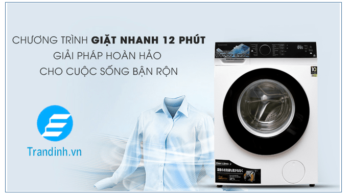 Chế độ giặt nhanh 12 phút tiện lợi