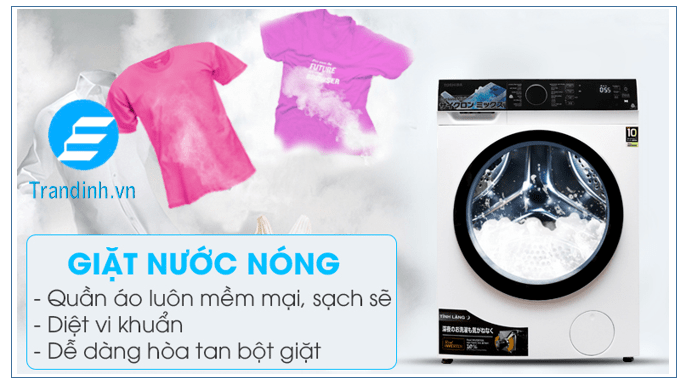 Chế độ giặt nước nóng giúp diệt khuẩn, bảo vệ da