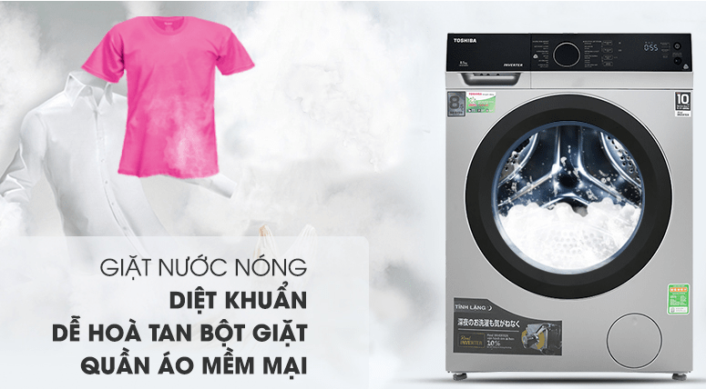 Giặt nước nóng giúp diệt khuẩn, hạn chế nhăn nhúm quần áo