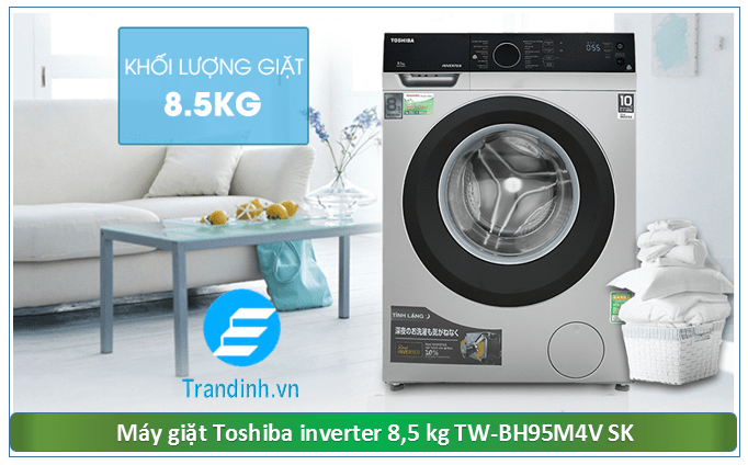 Máy giặt Toshiba lồng ngang 8.5 kg TW-BH95M4V SK phù hợp gia đình 4 - 5 người