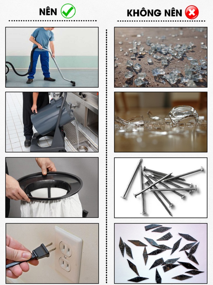 Máy hút bụi công nghiệp Palada PD 15A 8 4. Một số lưu ý trong quá trình hút bụi