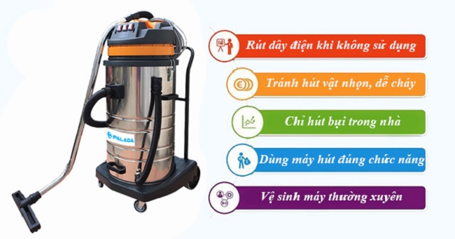 Máy hút bụi công nghiệp Palada PD 80-3 5 may hut bui cong nghiep palada pd 80 3 4