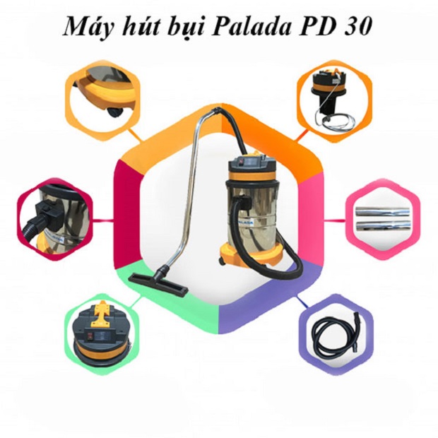 Máy hút bụi công nghiệp Palada PD30 5 4. Máy hút bụi nhà xưởng Palada PD30 thiết kế đẹp, dễ sử dụng
