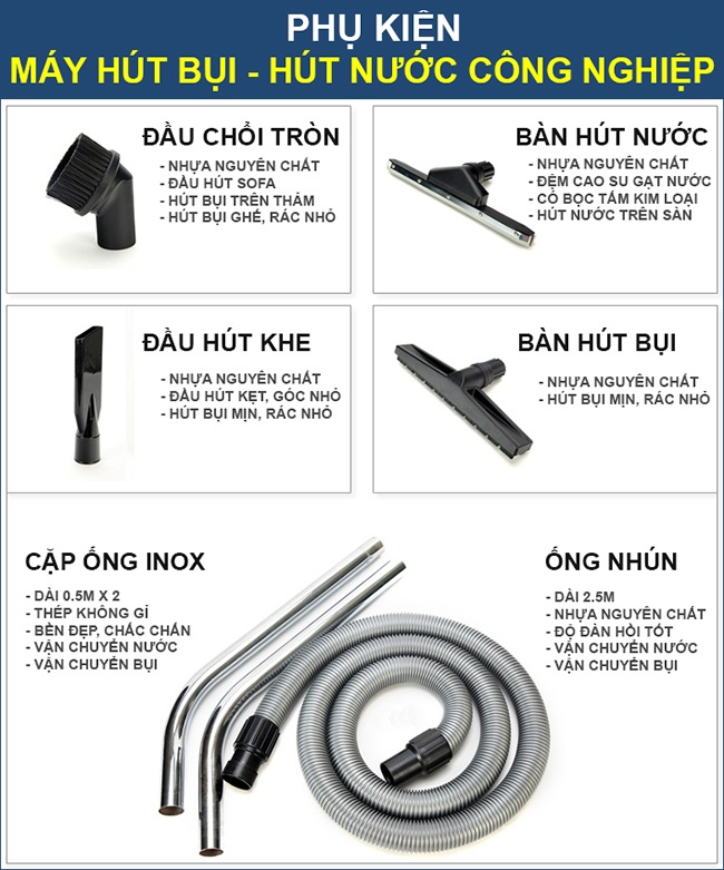 Máy hút bụi công nghiệp thùng nhựa Palada PD40 6 2. Máy hút bụi hút nước Palada PD 40 thiết kế hiện đại, bắt mắt