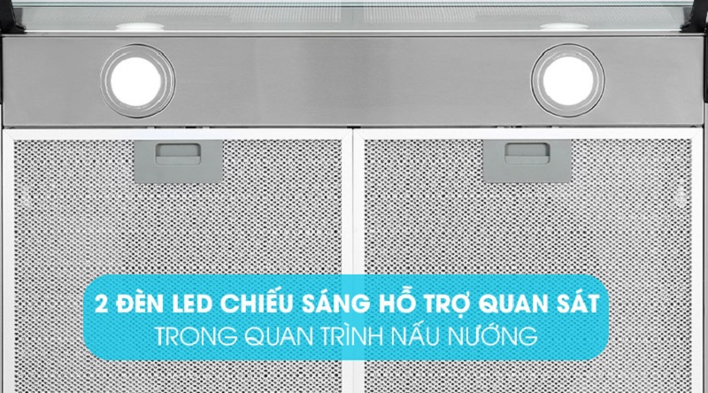 Máy hút mùi Hafele HC-BI70B 538.86.095 9 5. Máy Hafele hút mùi HC-BI70B 538.86.095 trang bị 2 đèn LED