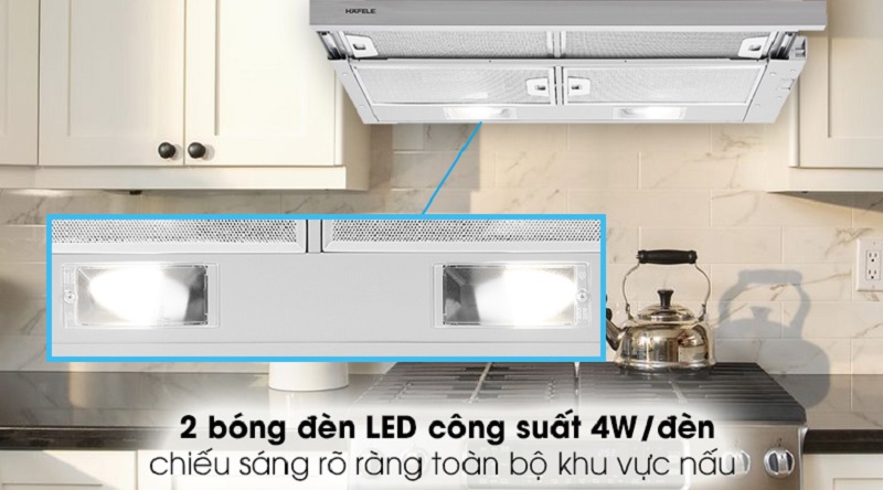 4. Máy hút mùi HH-S70A 533.89.031 sử dụng 2 bóng đèn LED  
