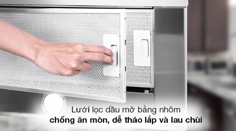 Máy hút mùi Hafele HH-TT70A 533.86.817 8 4. Tấm lưới lọc bằng nhôm có độ bền cao