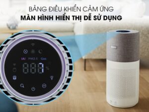 Máy lọc không khí Philips AC3033/10 4 Trên phần thân máy có tích hợp bảng điều khiển nút cảm ứng tiện lợi cài đặt
