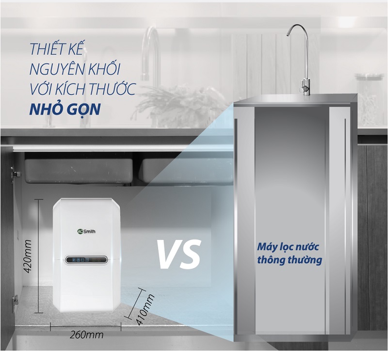 Máy Lọc Nước AO Smith AR75-A-S-1E 4 2. Máy Lọc Nước AO Smith AR75-A-S-1E thiết kế nhỏ gọn và tiện nghi