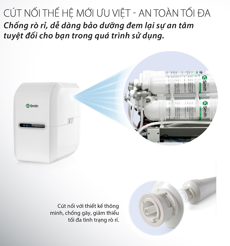 Máy Lọc Nước AO Smith G2 15 9. Cút nối nhanh thế hệ mới