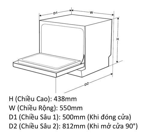 Máy rửa bát Canzy CZ-QP368R (6 bộ) 10 7. Lăp đặt dễ dàng tiện lợi của máy rửa bát Canzy CZ-QP368R (6 bộ).