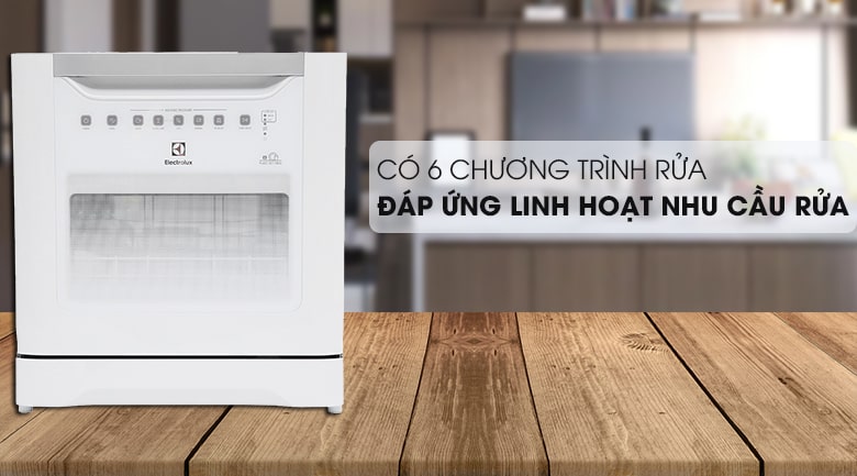 4. Trang bị 6 chương trình rửa tiện ích trên máy rửa bát Electrolux 8 bộ