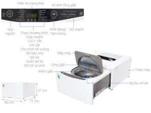 Hình ảnh tổng quát máy giặt LG TWINWash TG2402NTWW