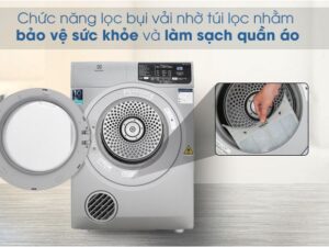Máy sấy Electrolux 8 Kg EDV805JQSA 4 Máy sấy Electrolux 8K EDV805JQSA sỡ hữu túi lọc giúp tránh hít phải bụi vải
