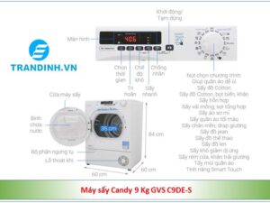 Máy sấy Candy 9 Kg GVS C9DE-S 4 Hình ảnh tổng quan của máy sấy Candy 9 Kg GVS C9DE-S