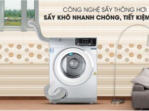 Máy sấy Electrolux 8 kg EDS805KQSA 4 Sấy khô nhanh, tiết kiệm điện với công nghệ sấy thông hơi